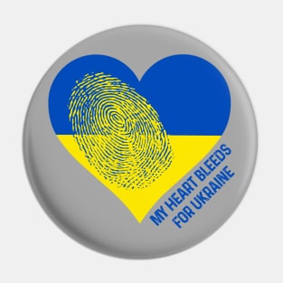 Ukraine Heart  Fingerprint Ukrainian Gift Pin