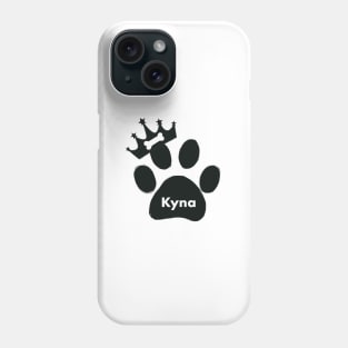 Kyna name made of hand drawn paw prints Phone Case