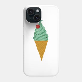Mint Chocolate Ice Cream Cone Phone Case
