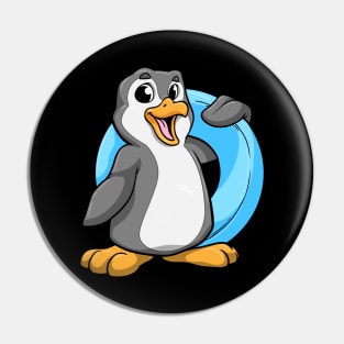 Penguin at Swimming with Swimming ring Pin