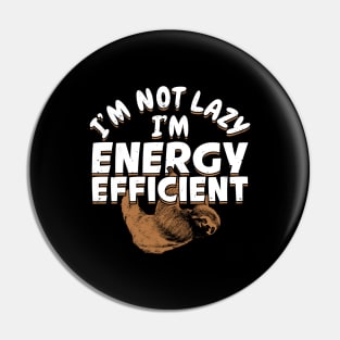 I'm Not Lazy I'm Energy Efficient Pin