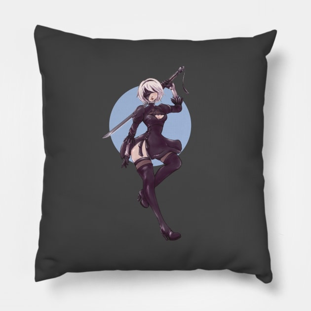 Nier Automata 2B Pillow by Thirea