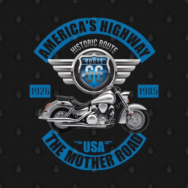 America's Road, Route 66 Shirt, Fathers Day Gift, Mother Road, Route 66 T-Shirt, Road Trip Shirt, USA Motorcycle by DESIGN SPOTLIGHT