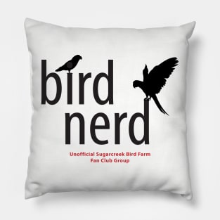 Bird Nerd - black type Pillow