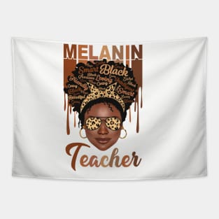 Melanin Magic, Teacher, Black girl magic, black queen Tapestry