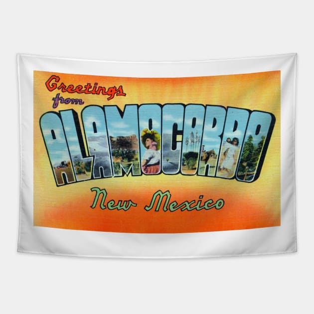 Greetings from Alamogordo, New Mexico - Vintage Large Letter Postcard Tapestry by Naves