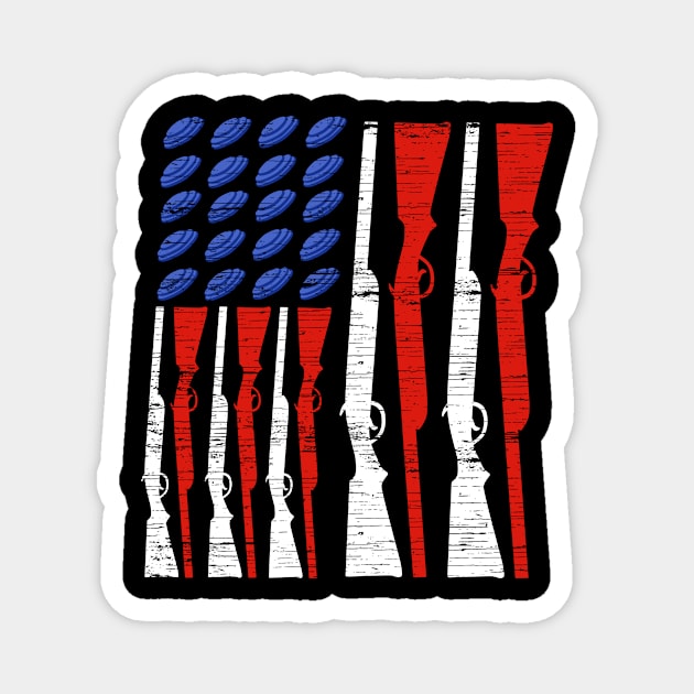 Skeet Shooting USA Flag Trap Shooting Clay Pigeon Magnet by ChrisselDesigns