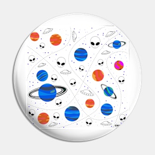 galaxy stream ecopop with alien and planets art Pin