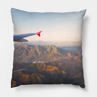 Aerial Photography of Airplane Wing Pillow