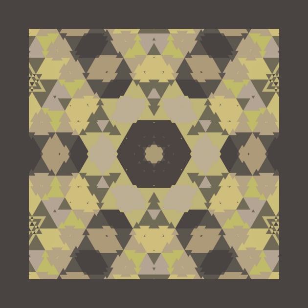 Tan Mosaic Autumn Fall Geometric Tile by Moon Art