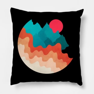 Minimalist Abstract Nature Art #62 Mountains Pillow