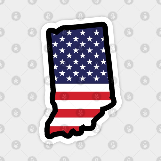 Indiana State Shape Flag Background Magnet by anonopinion