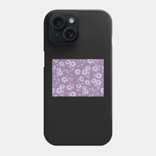 The cute flower pattern in light purple and blue colours Phone Case