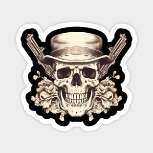 Skull with guns Magnet