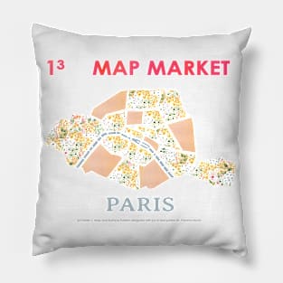 Paris Map - Full Size Pillow