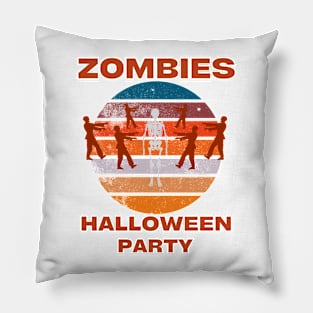 Zombies Halloween party (retro style) Pillow