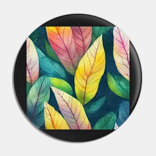 Colorful watercolor leaves pattern Pin