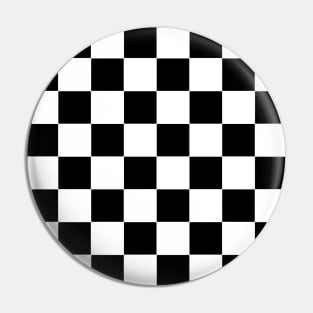 Black and White Chessboard Pattern Pin