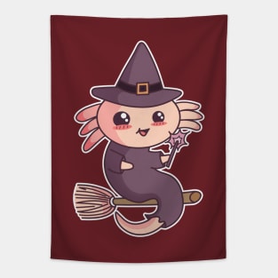 Halloween Axolotl Witch Cute Kawaii Salamander Lover Tapestry