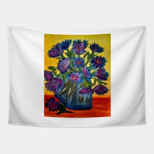 bright colored abstract flowers Tapestry