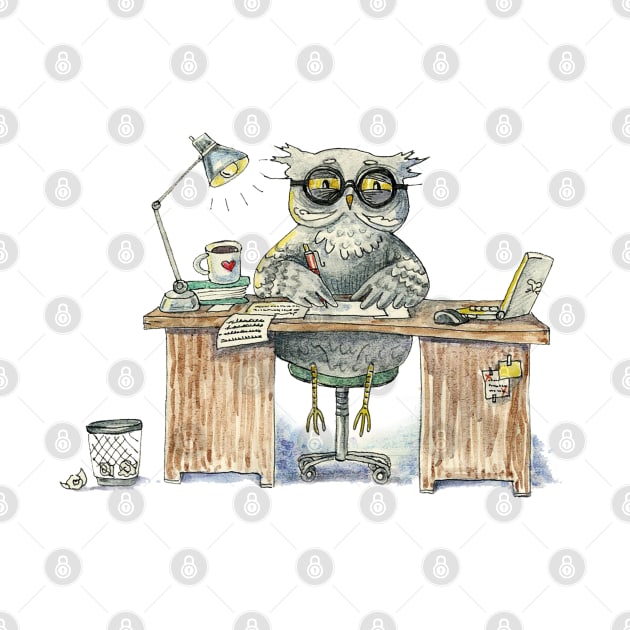 Workaholic owl by Redilion