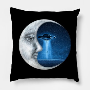 Moon Crescent - Alien Abduction (Blue) Pillow