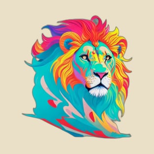 Colorful Lions Head T-Shirt