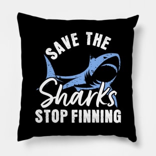 Save The Sharks Stop Finning Pillow