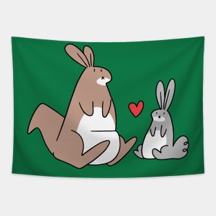 Kangaroo and Bunny Love Tapestry