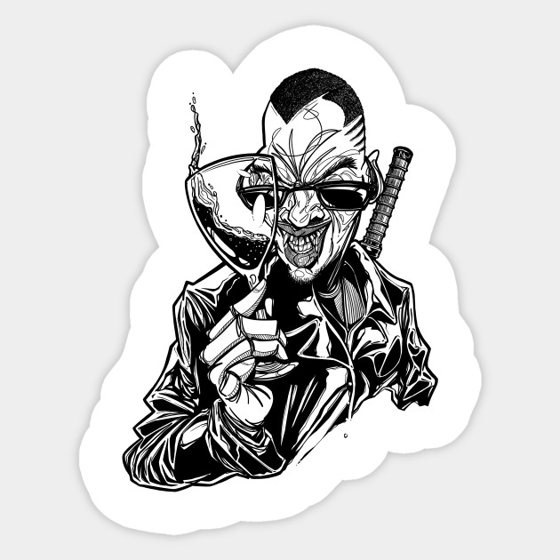 Drinking Blood Blade Vampire Sticker Teepublic