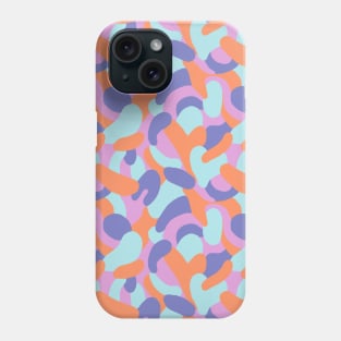 Colorful abstract swirls pattern in blue, teal, lavender and orange Phone Case