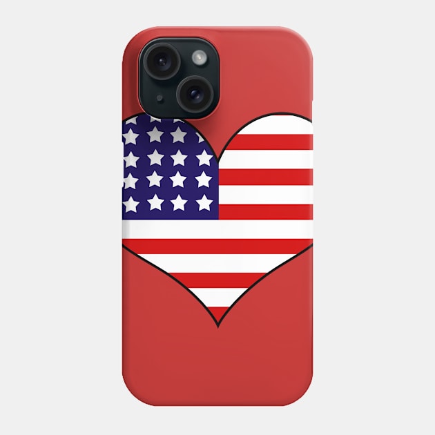 American Flag Heart Independence Day Phone Case by letnothingstopyou