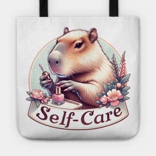 Self-care Capybara Painting Nails Tote