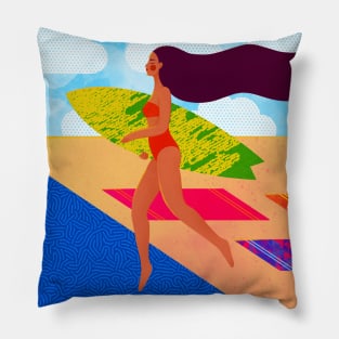 Surf and sand summer vibes, version #1 Pillow