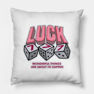 Angel Numbers 777 Luck word lettering art Pillow