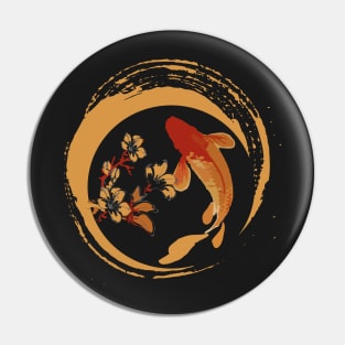 koi fish in cherry blossom Pin