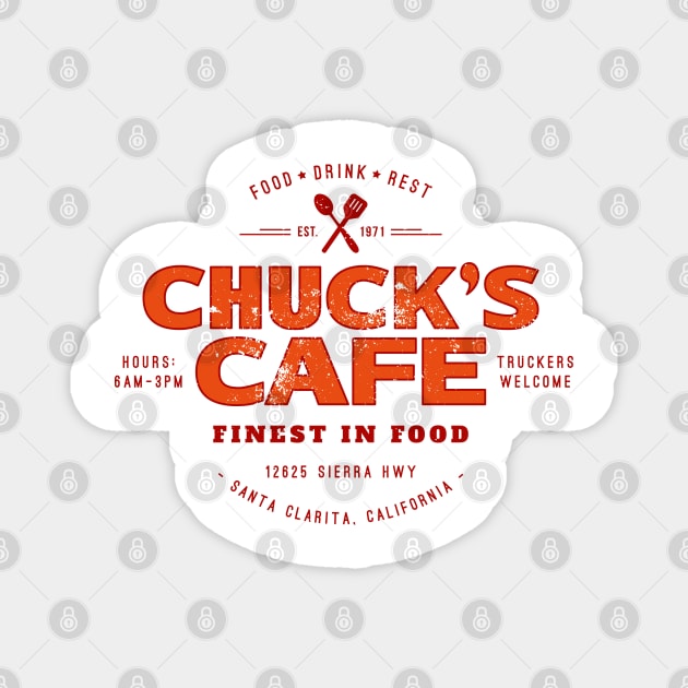 Chuck’s Cafe (aged look) Magnet by MoviTees.com