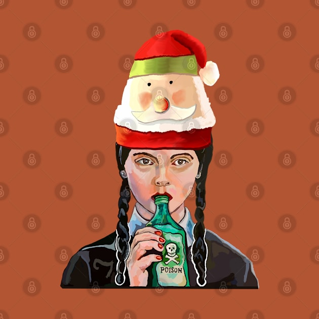 Wednesday Addams, 'coping' with Christmas hat by SmerkinGherkin