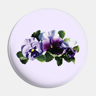 Three Purple Pansies Pin