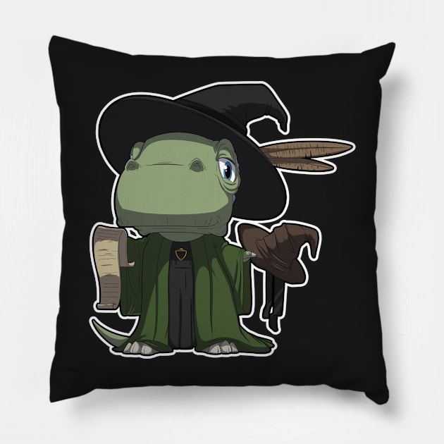 Dino witch Pillow by DinoTropolis