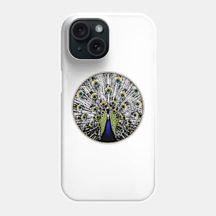 Peacock in a circle Phone Case