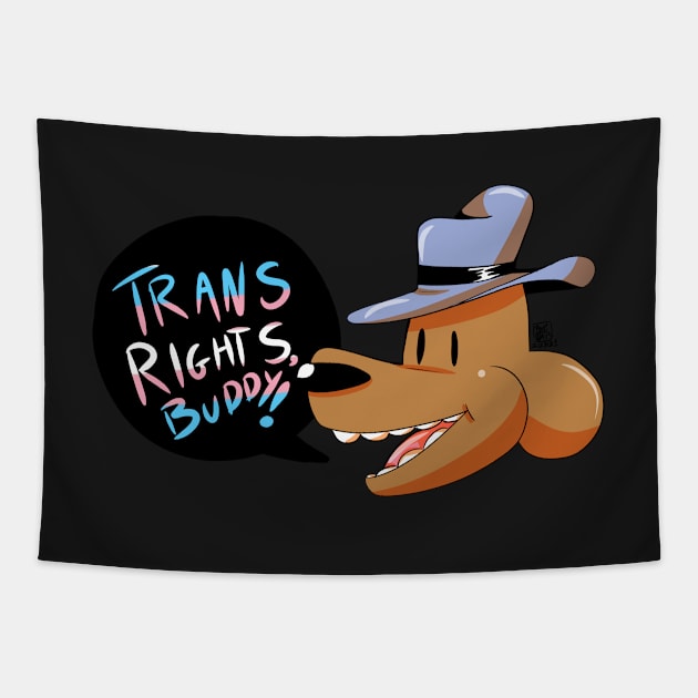 Trans Rights Sam! Tapestry by spaceagebarbie