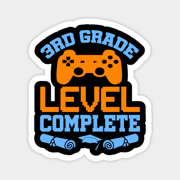 3rd Grade Level Complete Video Gamer T-Shirt Graduation Gift Magnet by celeryprint