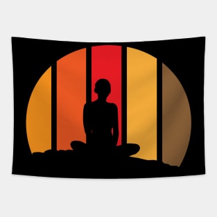 Yoga Vintage Retro Rainbow Tapestry