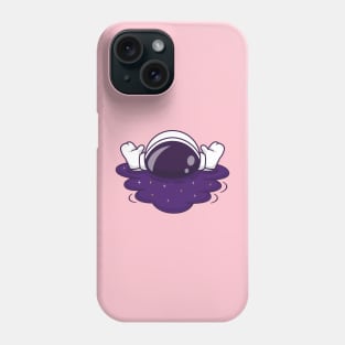 Cute Astronaut Drowning In Space Cartoon Phone Case