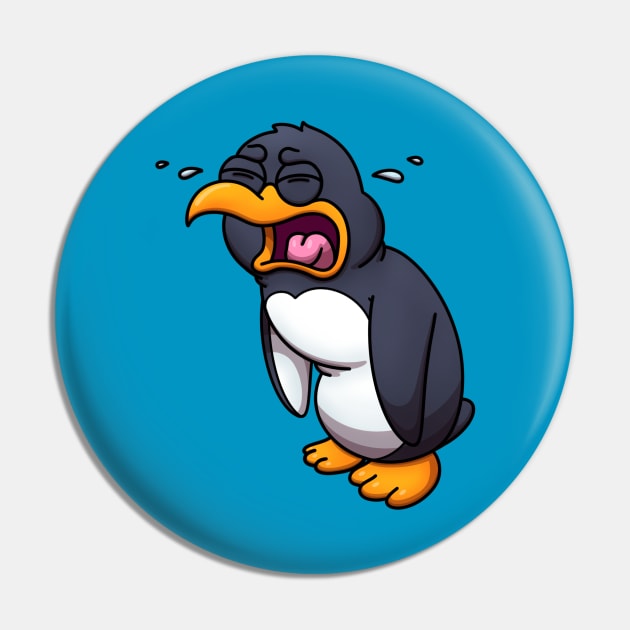 Sad Crying Cartoon Penguin Pin by TheMaskedTooner