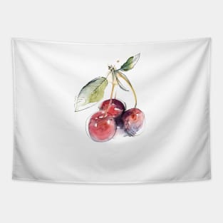 Watercolor cherries Tapestry