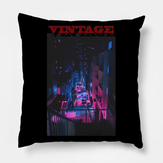 Retro Vintage Pillow by Anime