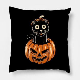 Pumpkin Cat Pillow