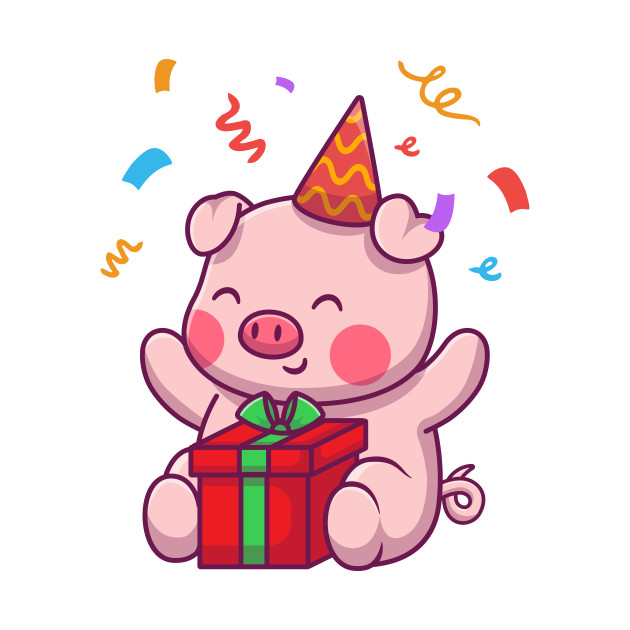 Cute pig with gift by Catalyst Labs